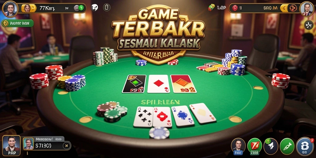 Screenshot gameplay poker di 77RP dengan tampilan yang menarik.