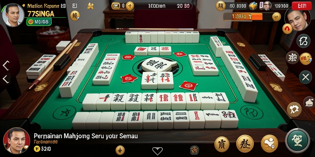 Screenshot dari gameplay seru 77SINGA yang menampilkan aksi Mahjong.