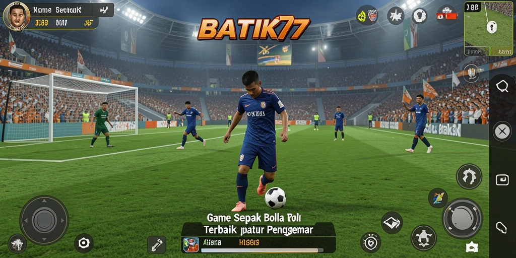 Tampilan gameplay menarik dari BATIK77 dengan aksi sepak bola seru.