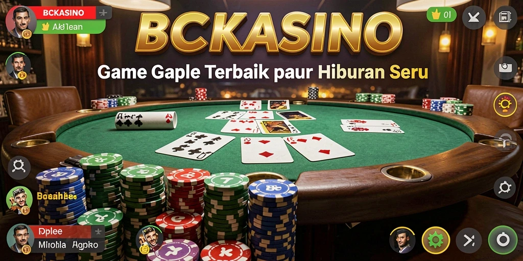 Screenshot gameplay BCKASINO menunjukkan keseruan bermain Gaple secara online.