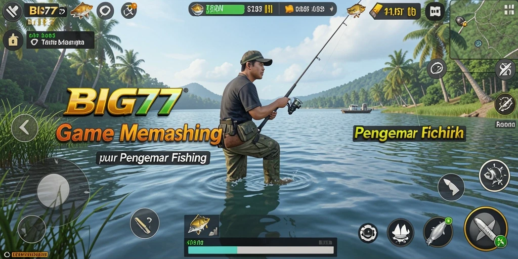 Screenshot gameplay <strong>BIG77</strong> menampilkan suasana memancing yang seru dan mendebarkan.