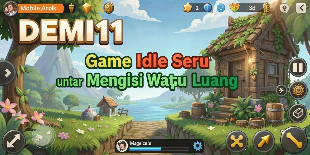 Screenshot gameplay <strong>DEMI11</strong> menampilkan karakter dalam mode Idle yang menarik.