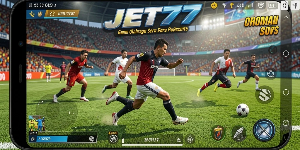 Tampilan utama JET77 menampilkan aksi bermain olahraga yang seru dan dinamis.