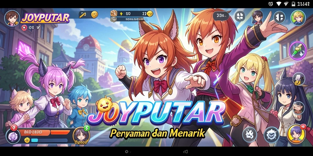 Tampilan gameplay JOYPUTAR yang memikat dan penuh warna.