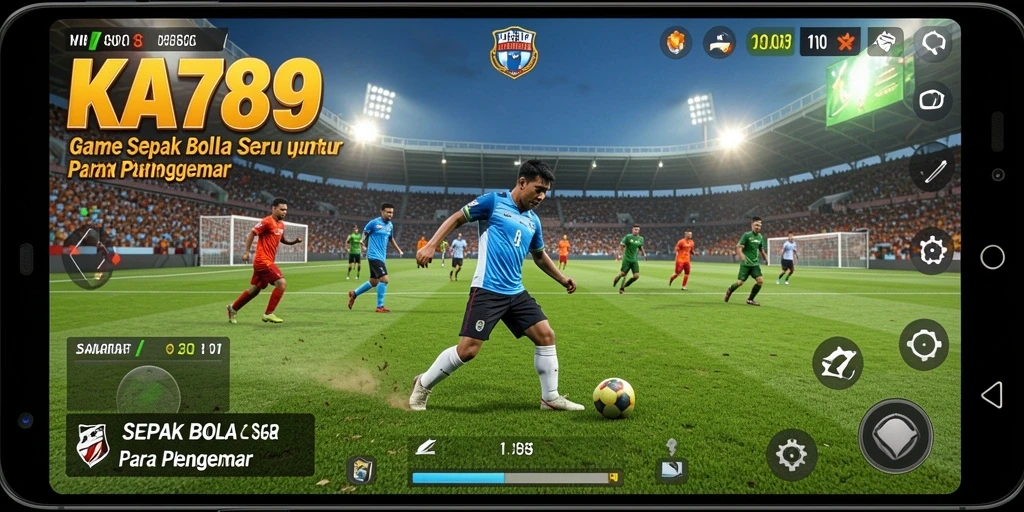 Tangkapan layar KA789 menunjukkan aksi seru dalam permainan sepak bola.