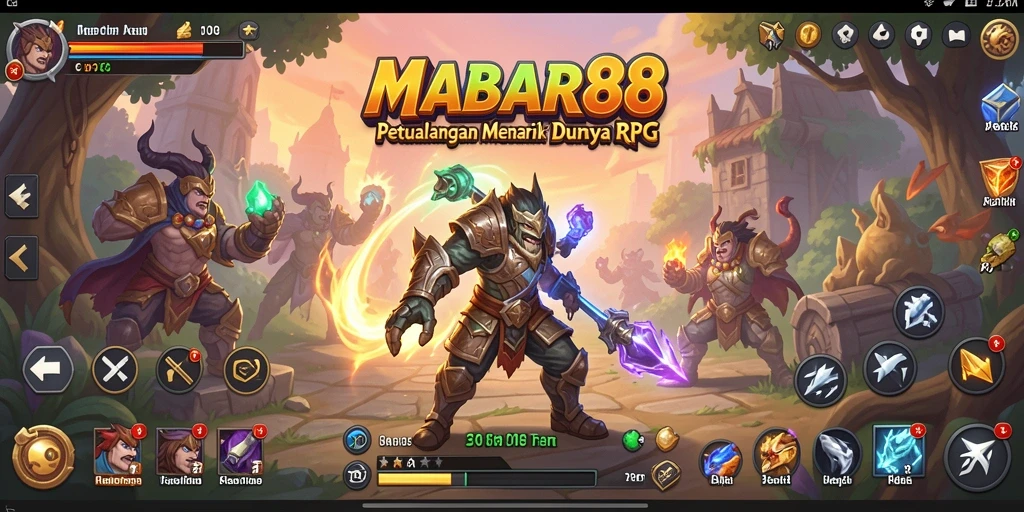 Screenshot gameplay RPG menampilkan aksi seru dalam MABAR88.