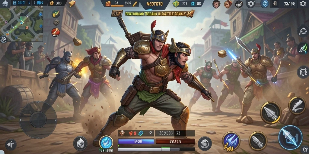 Tampilan seru gameplay NEOTOTO di Battle Royale.