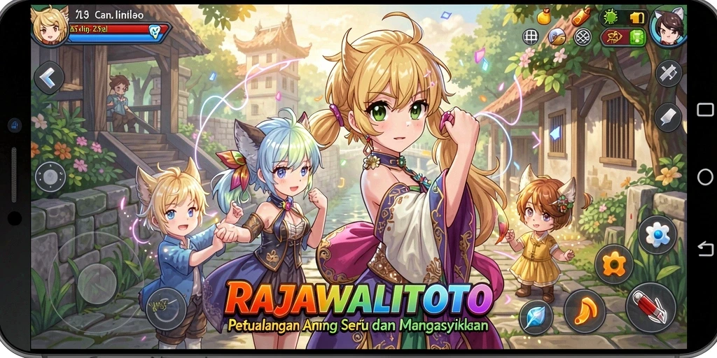 Screenshot gameplay RAJAWALITOTO yang menampilkan karakter Anime dan aksi epic.
