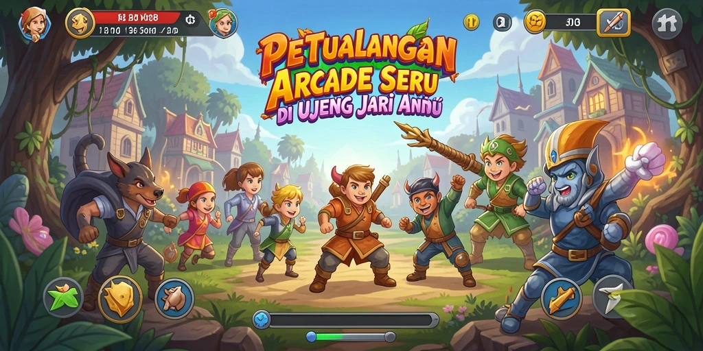 Screenshot gameplay V98 menunjukkan petualangan seru penuh warna.